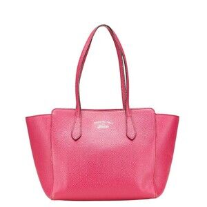 Gucci Swing Tote Bag Pink Leather